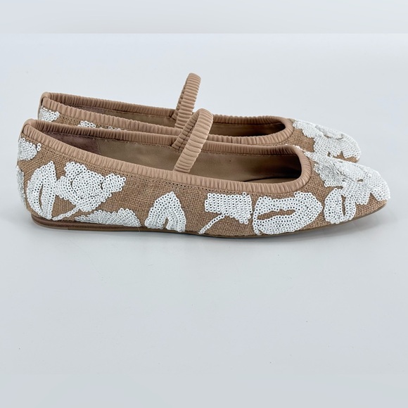 Dolce Vita Floral Sequined Mary Janes Boho Flats 10 - Picture 4 of 11